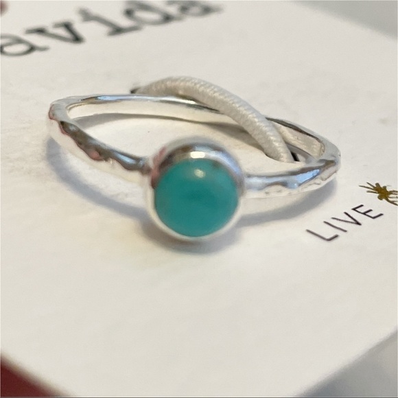 Pura Vida Ring 925 Silver Turquoise Boho Ring Size 7 - Picture 1 of 15